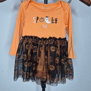 Chickpea Baby Girl Halloween Spooky Cute Pumpkin Tutu Bodysuit Dress 18M Orange
